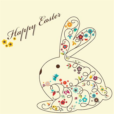 simsearch:400-04380504,k - Vector floral greeting card for Easter Stock Photo - Budget Royalty-Free & Subscription, Code: 400-04350648