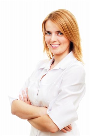 simsearch:400-04351235,k - Business women standing and smiling wearing white shirt Foto de stock - Super Valor sin royalties y Suscripción, Código: 400-04351235