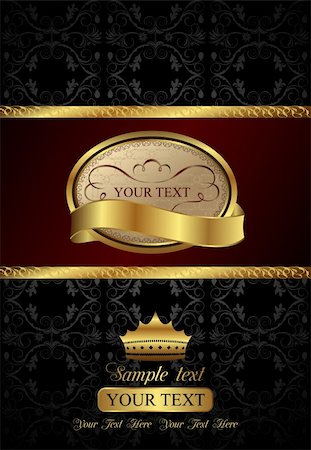 simsearch:400-04800809,k - Illustration background with golden luxury label and crown - vector Stock Photo - Budget Royalty-Free & Subscription, Code: 400-04351296