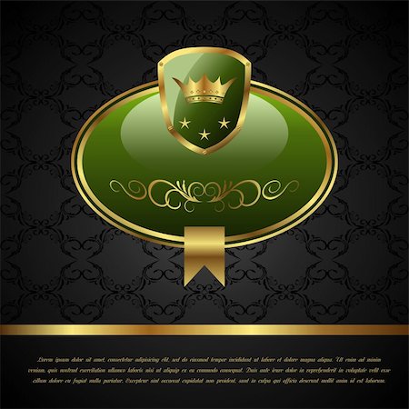 simsearch:400-04800809,k - Illustration royal background with golden frame, shield, crown - vector Stock Photo - Budget Royalty-Free & Subscription, Code: 400-04351297