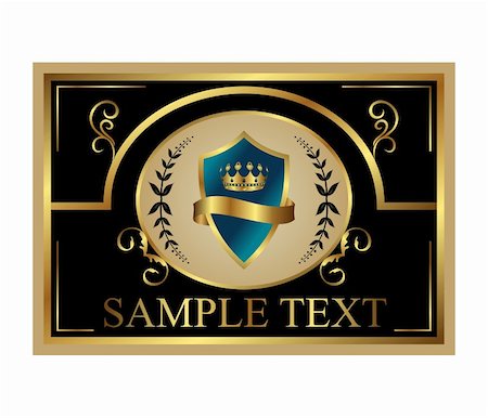 simsearch:400-05903130,k - Golden retro label with shield and crown for design packing - vector Stock Photo - Budget Royalty-Free & Subscription, Code: 400-04351368