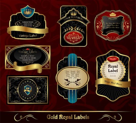 simsearch:400-04800809,k - Illustration set black gold-framed labels - vector Stock Photo - Budget Royalty-Free & Subscription, Code: 400-04351397