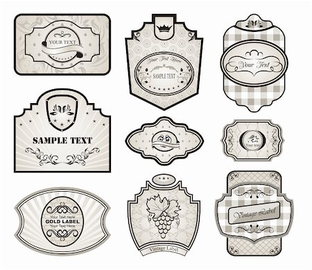 simsearch:400-05903130,k - Illustration set retro variation vintage labels (4) - vector Stock Photo - Budget Royalty-Free & Subscription, Code: 400-04351391