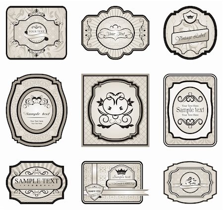 simsearch:400-05903130,k - Illustration set retro variation vintage labels (5) - vector Stock Photo - Budget Royalty-Free & Subscription, Code: 400-04351392