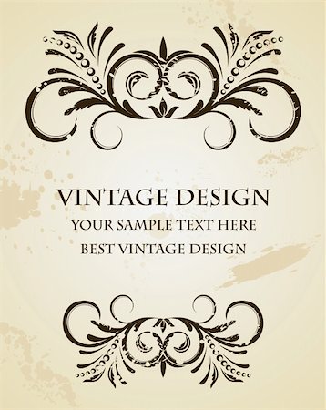simsearch:400-05016964,k - Illustration of beautiful vintage template. Vector Fotografie stock - Microstock e Abbonamento, Codice: 400-04351415