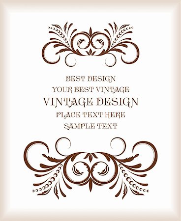 simsearch:400-04822119,k - Illustration of beautiful vintage template. Vector Foto de stock - Royalty-Free Super Valor e Assinatura, Número: 400-04351416