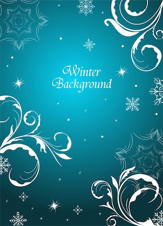 simsearch:400-04654192,k - Illustration winter floral background with snowflake - vector Foto de stock - Super Valor sin royalties y Suscripción, Código: 400-04351467