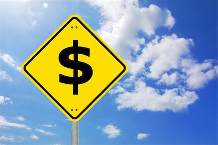 space money sign - yellow road sign with dollar money symbol and copyspace Stock Photo - Budget Royalty-Free & Subscription, Code: 400-04352135