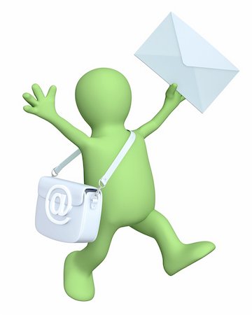 simsearch:400-06849040,k - 3d puppet a symbol email and letter. Isolated over white Stock Photo - Budget Royalty-Free & Subscription, Code: 400-04352179
