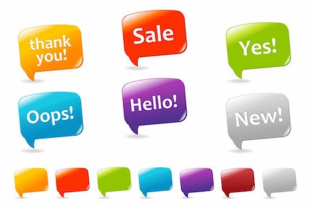 simsearch:400-04791118,k - Collection Of Colorful Speech Bubbles And Dialog Balloons, Isolated On White Background, Vector Illustration Stock Photo - Budget Royalty-Free & Subscription, Code: 400-04352240