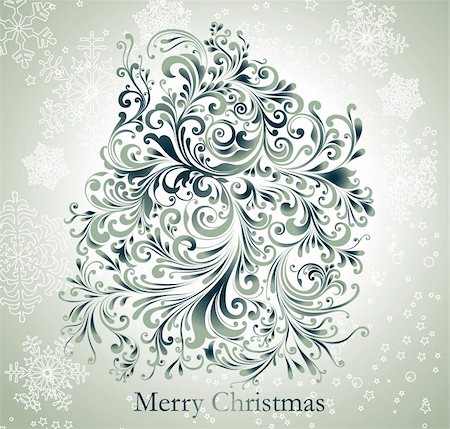 simsearch:400-05165579,k - Holiday card with beautiful curly ornament Stock Photo - Budget Royalty-Free & Subscription, Code: 400-04352594