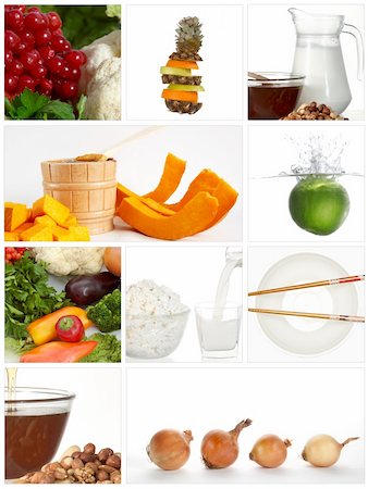 simsearch:400-07822969,k - A set of ten images on topic healthy food Stock Photo - Budget Royalty-Free & Subscription, Code: 400-04352939