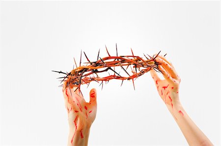 crown of thorns and hands Stock Photo - Budget Royalty-Free & Subscription, Code: 400-04353047