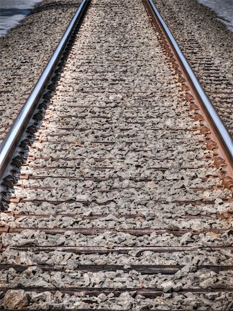 simsearch:400-05883568,k - Detail view of railroad track with rusty nails Photographie de stock - Aubaine LD & Abonnement, Code: 400-04353058