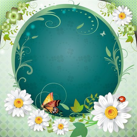 Springtime background with flowers and butterflies Stock Photo - Budget Royalty-Free & Subscription, Code: 400-04353128