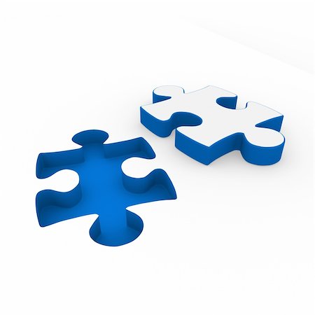 simsearch:400-05878008,k - 3d puzzle blue white success connection piece business Photographie de stock - Aubaine LD & Abonnement, Code: 400-04353285