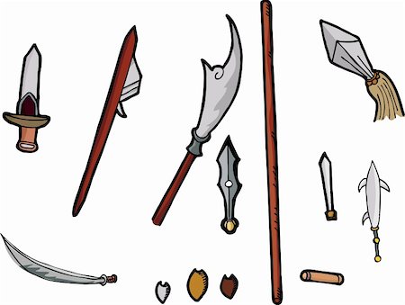 simsearch:400-07624912,k - Set of 11 ancient Chinese weapons with interchangeable parts Stock Photo - Budget Royalty-Free & Subscription, Code: 400-04353299