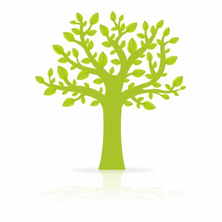 Green Eco Tree, Vector Illustration Stock Photo - Budget Royalty-Free & Subscription, Code: 400-04353350