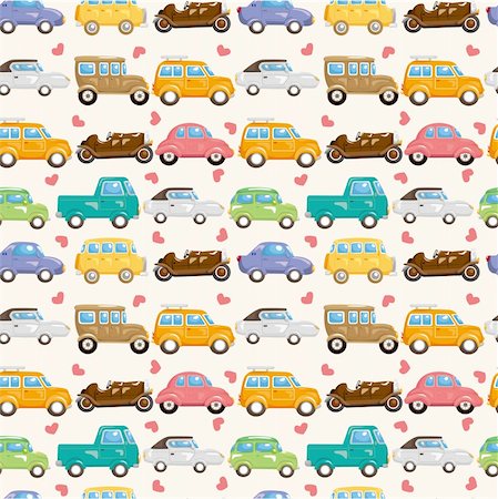 seamless car pattern Stock Photo - Budget Royalty-Free & Subscription, Code: 400-04353419
