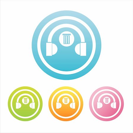 simsearch:400-05725983,k - set of 4 colorful headphones signs Stock Photo - Budget Royalty-Free & Subscription, Code: 400-04353564