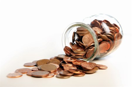 A jar of euro cents over white background Photographie de stock - Aubaine LD & Abonnement, Code: 400-04353573