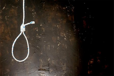 suicide by hanging - White loop on a background of grey wall Stock Photo - Budget Royalty-Free & Subscription, Code: 400-04353889