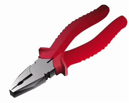 pliers with red handles on a white background Photographie de stock - Aubaine LD & Abonnement, Code: 400-04364549