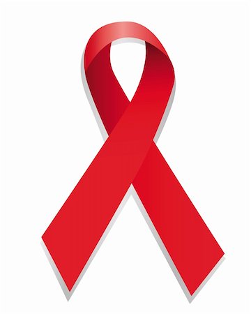 red ribbon bent cross on a white background Stock Photo - Budget Royalty-Free & Subscription, Code: 400-04364552