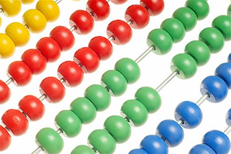 simsearch:400-05682310,k - Abacus with many colorful beads isolated over white background Stockbilder - Microstock & Abonnement, Bildnummer: 400-04364840