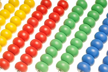 simsearch:400-05682310,k - Abacus with many colorful beads isolated over white background Stockbilder - Microstock & Abonnement, Bildnummer: 400-04364841