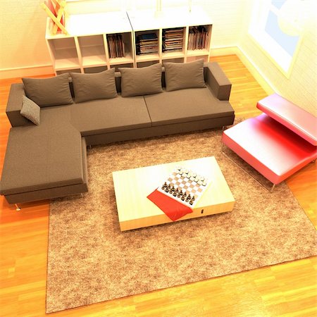 simsearch:400-08575434,k - living room with modern style.3d render Foto de stock - Royalty-Free Super Valor e Assinatura, Número: 400-04365008