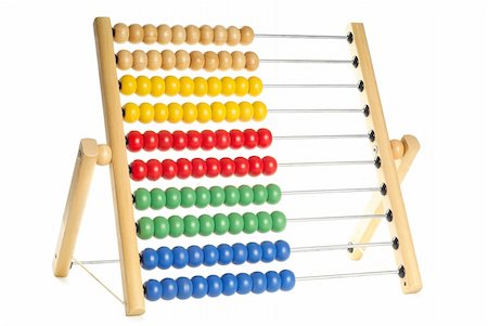 simsearch:400-05682310,k - Abacus with many colorful beads isolated over white background Stockbilder - Microstock & Abonnement, Bildnummer: 400-04365089