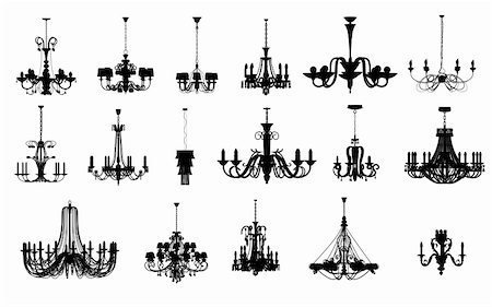 An image of 17 different shapes of chandelier Stock Photo - Budget Royalty-Free & Subscription, Code: 400-04365135