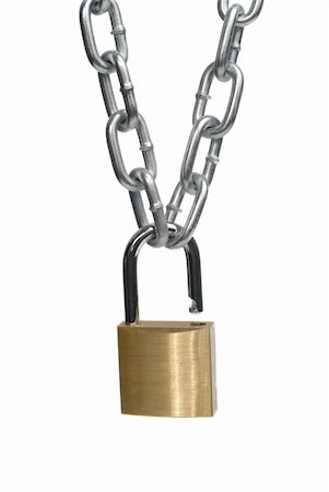 simsearch:400-04359676,k - Open padlock and chain isolated on white background. Stock Photo - Budget Royalty-Free & Subscription, Code: 400-04365383