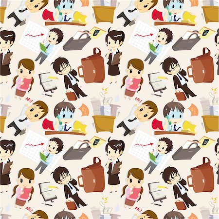 simsearch:400-04407936,k - seamless cartoon office worker pattern Stock Photo - Budget Royalty-Free & Subscription, Code: 400-04365490