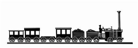 vector old-time train on white background Stock Photo - Budget Royalty-Free & Subscription, Code: 400-04365505