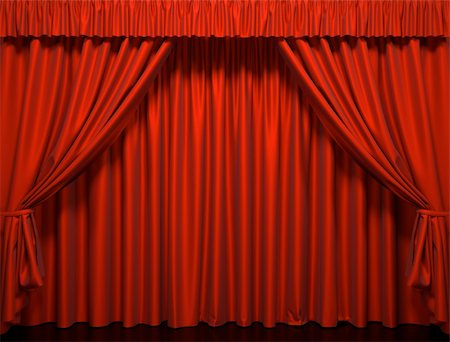 red curtains - Red curtain on the stage. Theater Performance Photographie de stock - Aubaine LD & Abonnement, Code: 400-04365589