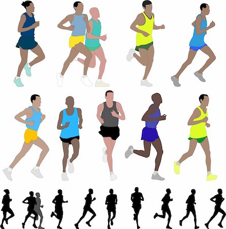 marathon runners - vector Stockbilder - Microstock & Abonnement, Bildnummer: 400-04365678