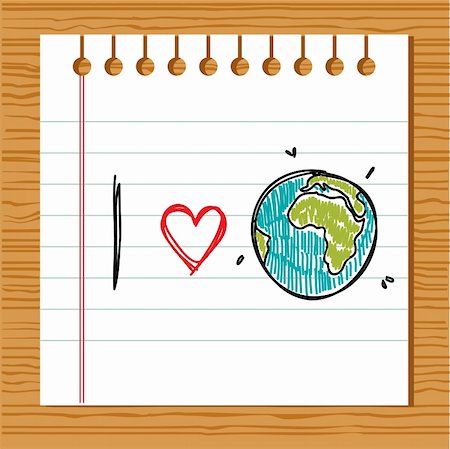 doodle art about school - I love earth , vector illustration Stock Photo - Budget Royalty-Free & Subscription, Code: 400-04365769