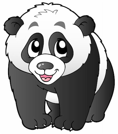 Cute small panda - vector illustration. Stock Photo - Budget Royalty-Free & Subscription, Code: 400-04365857