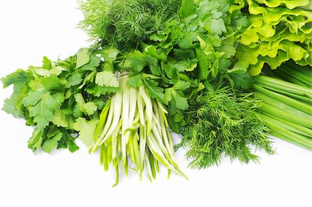 Fresh herbs isolated on white Stockbilder - Microstock & Abonnement, Bildnummer: 400-04366077