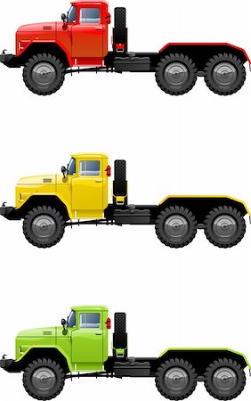 side view of a semi truck - Vector color illustration of  truck .  (Simple gradients only - no gradient mesh.) Stock Photo - Budget Royalty-Free & Subscription, Code: 400-04366237
