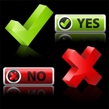 simsearch:400-05724136,k - illustration of yes and no button on abstract background Stock Photo - Budget Royalty-Free & Subscription, Code: 400-04366255