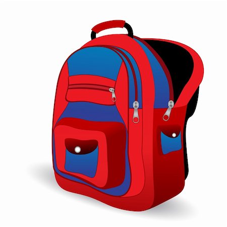 simsearch:400-07046956,k - illustration of school bag on white background Stock Photo - Budget Royalty-Free & Subscription, Code: 400-04366295