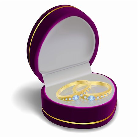 simsearch:400-05025900,k - illustration of engagement ring with box on white background Fotografie stock - Microstock e Abbonamento, Codice: 400-04366293