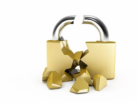 simsearch:400-04359676,k - Broken padlock.  Image generated in 3D application. High resolution image. Stock Photo - Budget Royalty-Free & Subscription, Code: 400-04366550