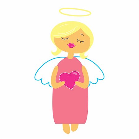 roman gods - symbol of Valentine's Day - an angel with a heart Foto de stock - Super Valor sin royalties y Suscripción, Código: 400-04366579