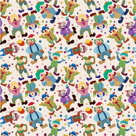 simsearch:400-08199902,k - seamless cartoon circus clown pattern Stock Photo - Budget Royalty-Free & Subscription, Code: 400-04366682