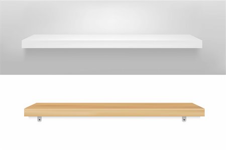 2 Empty Shelf, Vector Illustration Stock Photo - Budget Royalty-Free & Subscription, Code: 400-04366924