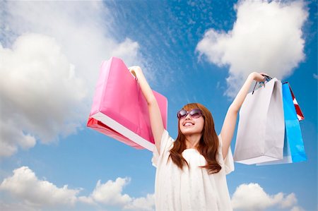 fashion girl with shopping bag Stock Photo - Budget Royalty-Free & Subscription, Code: 400-04367331